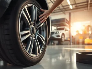 Zaparkowany samochód na podjeździe przy garażu, lekko zakurzony, sugerujący dłuższe stanie bez uruchamiania.