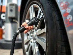 Zbliżenie na montaż gąsienicy do koła quada w domowym garażu, widoczne ręce dokręcające śruby prostymi narzędziami.