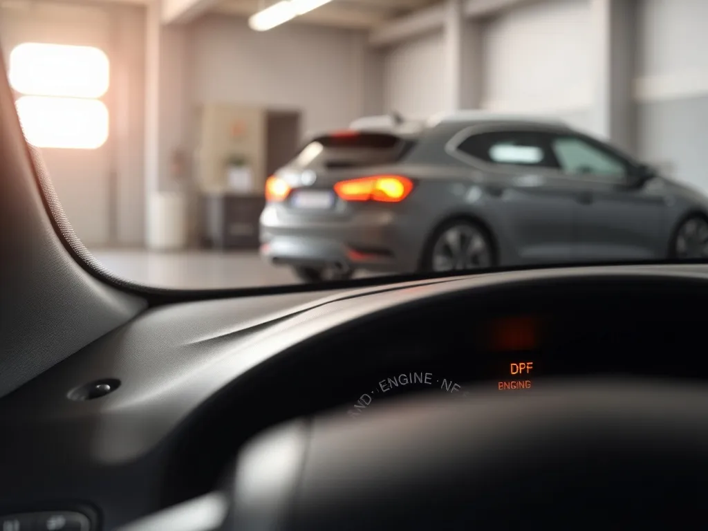 Zapalona kontrolka silnika i DPF na desce rozdzielczej sygnalizują problem z wypalaniem filtra w dieslu